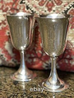 Set of 2Sterling Silver Lord Saybrook International Wine Water Goblets Cups
