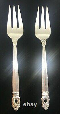 Set of 2 International Sterling Royal Danish Silver 6 3/8'' Salad Dessert Forks