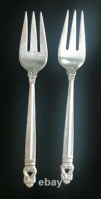 Set of 2 International Sterling Royal Danish Silver 6 3/8'' Salad Dessert Forks