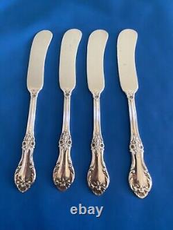 Set of 4 INTERNATIONAL Sterling Silver Butter Spreaders 5 3/4Wild Rose No Mono