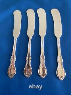Set of 4 INTERNATIONAL Sterling Silver Butter Spreaders 5 3/4Wild Rose No Mono