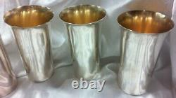 Set of 4 International Sterling Silver Mint Julep Cup Tumblers with Gold Wash P709