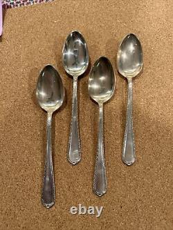 Set of 4 International Sterling Silver Pine Tree Teaspoons Tea Spoons 5 3/4