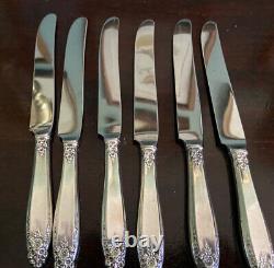 Set of 6 International Sterling Prelude Luncheon Knives French Hollow