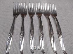 Set of 6 Rose Ballet Sterling Silver 6.75 Salad Forks by International NO MONO