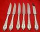 Set Of 6 Rose Point By Wallace Sterling Silver Serrated Steak Knives Custom Made