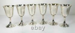 Set of 6 Sterling Silver Lord Saybrook INternational Wine Water Goblets Cups