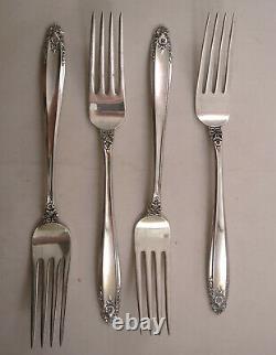 Set of Four Vintage International Sterling Silver Prelude Dinner Forks