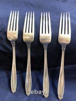 Set of Four Vintage International Sterling Silver Prelude Dinner Forks