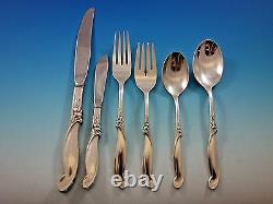 Silver Melody by International Sterling Silver Flatware Set for 8 Service 53 Pcs