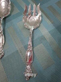 Simpson Hall International Sterling Silver Frontenac Lily 2 pc Salad Set