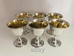 Six (6) Sterling Silver Sherbet Goblets by International Sterling Lord Saybrook