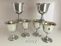 Six (6) Sterling Silver Sherbet Goblets by International Sterling Lord Saybrook