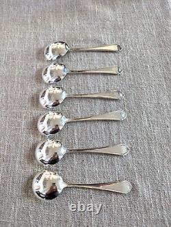 Sterling Silver BOUILLON SOUP SPOONS/teaspoons INTERNATIONAL SHIRLEY Set of 6