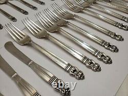 Sterling Silver Flatware Royal Danish by International 46 Piece Set with 1954 Case