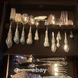 Sterling Silver Flatware Service for 12. International Wild Rose. 114 pieces
