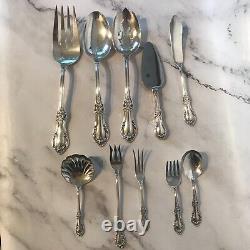 Sterling Silver Flatware Service for 12. International Wild Rose. 114 pieces