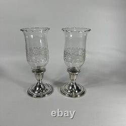 Sterling Silver Hurricane Candle Sticks INTERNATIONAL STERLING COURTSHIP