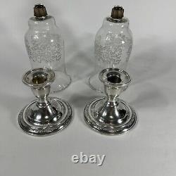 Sterling Silver Hurricane Candle Sticks INTERNATIONAL STERLING COURTSHIP