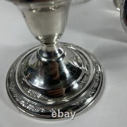 Sterling Silver Hurricane Candle Sticks INTERNATIONAL STERLING COURTSHIP