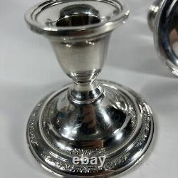 Sterling Silver Hurricane Candle Sticks INTERNATIONAL STERLING COURTSHIP