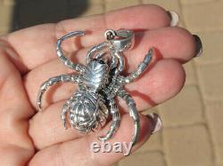 Superb Sterling Silver Tarantula Spider Dangling Pendant, by Som's, Nice Detail