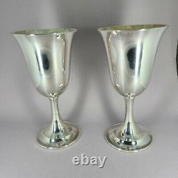 Two International Sterling Silver Water/Wine Goblets Lord Saybrook P664 12 ozT