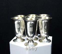 Vintage Set 7 Lord Saybrook International Cups 925 Sterling Silver Water Goblets