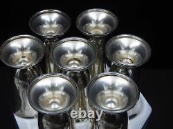 Vintage Set 7 Lord Saybrook International Cups 925 Sterling Silver Water Goblets