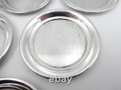 Vintage Set Of 6 International Sterling 3 Silver N-a-11 Demitasse Saucers