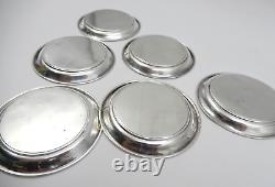 Vintage Set Of 6 International Sterling 3 Silver N-a-11 Demitasse Saucers