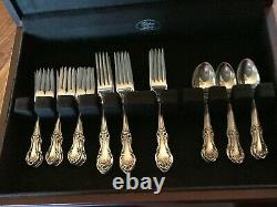 WILD ROSE by International Sterling Silver Flatware Set for 12- 8 Serving Pieces