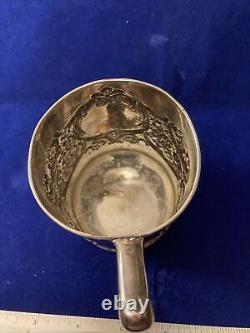 Wilcox international sterling silver childs cup mug repousee 128g not scrap