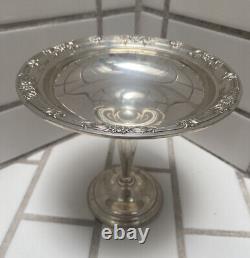 Wild Rose International Sterling Silver Floral Pedestal T198 Weight Candy Dish