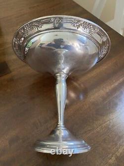 Wild Rose International Sterling Silver Floral Pedestal T198 Weight Candy Dish