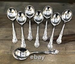 Wild Rose by International Sterling Silver set of 8 Cream / Round Soup Spoons 6