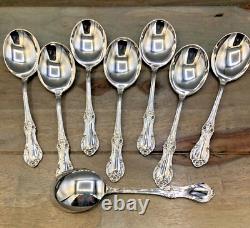 Wild Rose by International Sterling Silver set of 8 Cream / Round Soup Spoons 6