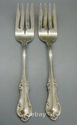 2 Antique International Sterling Silver Joan Of Arc Salad Forks Pas De Monogrammes
