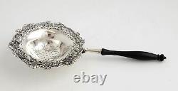 Antique International Silver Co. Repousse Sterling Silver Tea Strainer