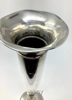 Antique Large 16 International Sterling Silver Co Trumpet Bud Vase 1910-1940