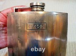 Art Anticique Deco International Sterling Silver Flask Engraved 281g 3/4 Pinte