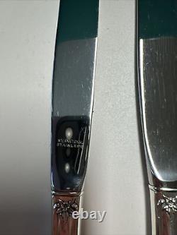 Couteau de table en argent sterling à brocart international de 9,25 pouces, ensemble de 6