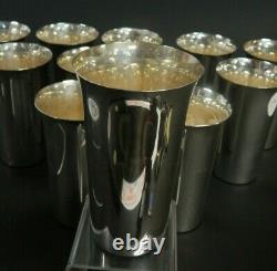 Ensemble De 12 Tumblers International 101 25-2 Sterling Silver Mint Julep Cups