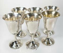Ensemble De 6 Sterling Silver Lord Saybrook International Wine Water Goblets Cups