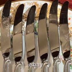 Ensemble de six couteaux de table en argent sterling international Swan Lake