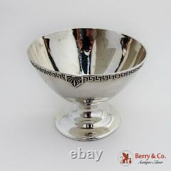 Grec Key Border Pedestal Bowl International Argent Sterling 1920