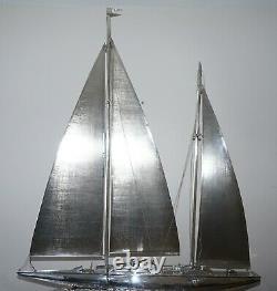 Important Musée Qualité Énorme Tiffany & Co Solid Sterling Silver Voile Yacht