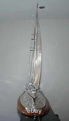 Important Musée Qualité Énorme Tiffany & Co Solid Sterling Silver Voile Yacht
