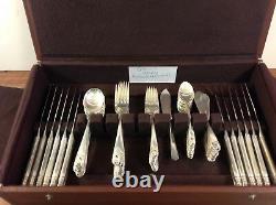 International Silver Co. Spring Glory Sterling 72pc Flatware Set Pour 12