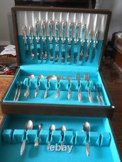 International Sterling Prelude Flatware Set For Eight With Chest
